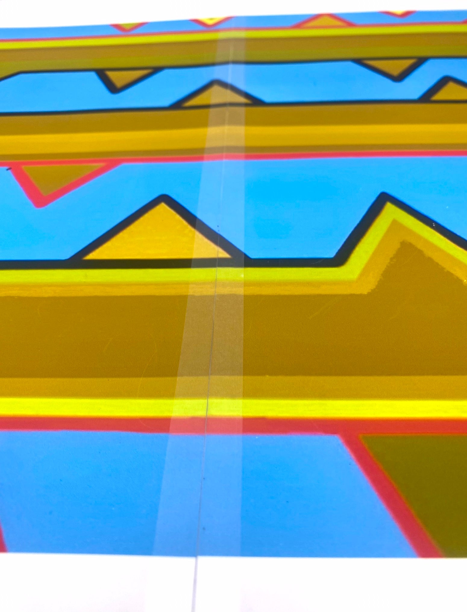 Detail of joining tape on paper stencil Dawn Thorns.