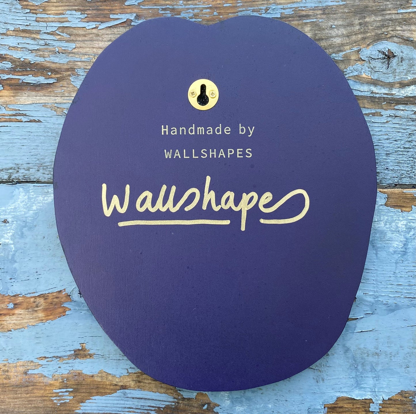 vampires Kiss spray-painting showing reverse side with hanging feature and WallShapes signature.