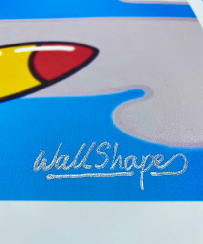 Launch WallShapes stencil signature detail.
